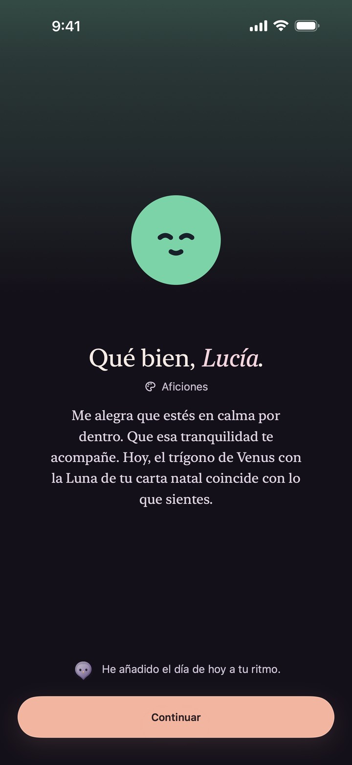 Después del registro de calma: Venus en trígono con la Luna natal
